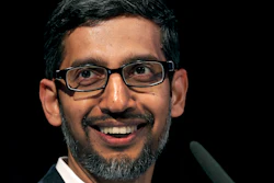 In this Tuesday, Jan. 22, 2019, file photo, Sundar Pichai, CEO of Google, speaks during a statement as part of the opening of a new Google office in Berlin. Google is committing to a White House initiative designed to get private companies to expand job training for American workers.