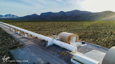 The Hyperloop test site in the Las Vegas desert.