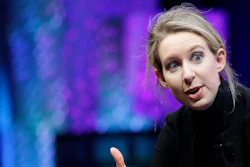In this Monday, Nov. 2, 2015 file photo, Elizabeth Holmes, founder and CEO of Theranos, speaks at the Fortune Global Forum in San Francisco. Elizabeth Holmes, who ran Theranos until its 2018 collapse, hasn't paid her Palo Alto, California, attorney John Dwyer and his colleagues for the past year, according to documents filed Monday, Sept. 30, 2019 in Phoenix federal court.