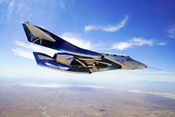 In this May 29, 2018 photo provided by Virgin Galactic, the VSS Unity craft flies during a supersonic flight test. Virgin Galactic said Wednesday, Oct. 2, 2019 that it has been contracted by the Italian air force for a suborbital research flight aboard its winged rocket ship.