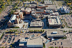 Aerial view of Sanford USD Medical Center in Sioux Falls, S.D., in 2012.