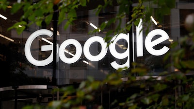 This Nov. 1, 2018, file photo, shows the Google logo at their offices in Granary Square, London.