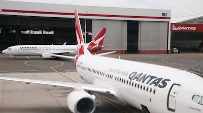 In this Feb. 26, 2015, file photo, a Qantas 737 at Sydney Airport.