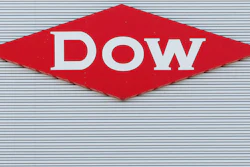 This Aug. 2, 2019, photo shows the Dow corporate logo.