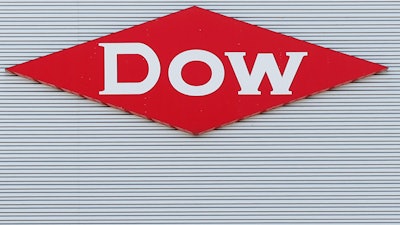 This Aug. 2, 2019, photo shows the Dow corporate logo.