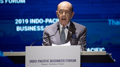 U.S. Commerce Secretary Wilbur Ross delivers a speech in Indo-Pacific Business Forum in Nonthaburi, Thailand, Nov. 4, 2019.