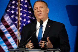 In this Oct. 22, 2019, file photo, Secretary of State Mike Pompeo speaks at the Heritage Foundation's annual President's Club Meeting in Washington.