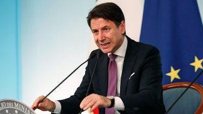 Italian Prime Minister Giuseppe Conte at a press conference in Rome, Nov. 6, 2019.