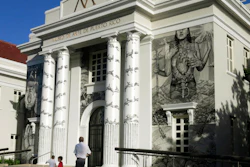 Visitors walk into the Museum of Art in San Juan, Puerto Rico, Nov. 7, 2019.