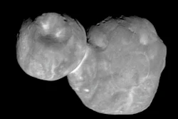 This Jan. 1, 2019, image made available by NASA shows the Kuiper belt object originally called 'Ultima Thule,' about 1 billion miles beyond Pluto, encountered by the New Horizons spacecraft.