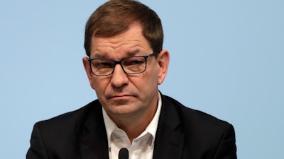 In this March 21, 2018, file photo, then-member of the board of the BMW Markus Duesmann attends a press conference in Munich.