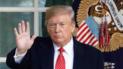 President Donald Trump in the Rose Garden of the White House, Nov. 26, 2019, in Washington.