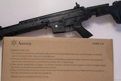 Anstoy's submachine gun is a replica that could be mistaken for lethal weaponry.