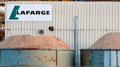 In this Nov.14, 2017, file photo, a site of cement maker Lafarge in Paris.
