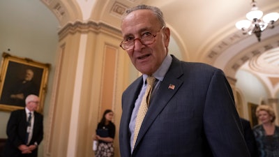 Senate Minority Leader Chuck Schumer, D-N.Y., at a news conference at the Capitol in Washington, Sept. 17, 2019.