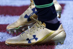 In this Dec. 10, 2017, file photo, Jacksonville Jaguars running back T.J. Yeldon warms up before a game against the Seattle Seahawks in Jacksonville, Fla.