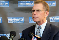 In this Feb. 2, 2018, file photo, Douglas Haig takes questions from reporters at a news conference in Chandler, Ariz. Haig plans to plead guilty in a federal case in Nevada alleging he illegally manufactured ammunition sold to the gunman who carried out the Las Vegas Strip massacre in October 2017. A court notice posted Tuesday, Nov. 12, 2019, set a change-of-plea hearing next week for Haig in Las Vegas, ahead of trial scheduled next month.