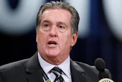 In this June 17, 2010 file photo, United Auto Workers Vice President Joe Ashton addresses the autoworker's convention in Detroit. The retired vice president is the latest to be charged in a corruption scandal at the United Auto Workers union. Ashton is accused of getting thousands of dollars in kickbacks from a contractor who made watches for union members.