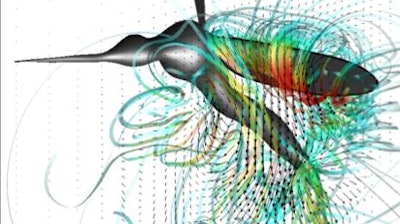 Complex streamlines generated by the flapping wing of a mosquito in flight. Mosquitoes flap their wings not just to stay aloft but for two other critical purposes: to generate sound and to point that buzz in the direction of a potential mate, researchers at Johns Hopkins University have discovered.