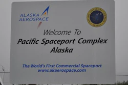 A sign at the Pacific Spaceport Complex - Alaska.