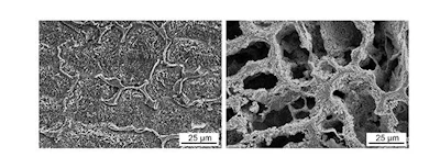 Surface appearance of the developed steel containing copper (left) and copper-free counterpart (right).