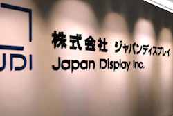 This July 2017 photo shows the logo of Japan Display Inc. in Tokyo.