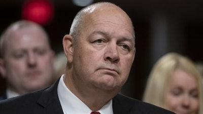 In this May 15, 2019, file photo, Stephen Dickson appears before the Senate Committee on Commerce, Science, and Transportation for his confirmation hearing on Capitol Hill.