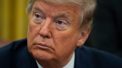 President Donald Trump during an event in the Oval Office of the White House, Nov. 26, 2019.