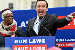 Sen. Chris Murphy, D-Conn., speaks at a protest outside the Supreme Court in Washington, Dec. 2, 2019.
