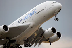 In this June 18, 2015, file photo, an Airbus A380 takes off for its demonstration flight at the Paris Air Show.