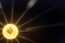 This image, taken from video animation provided by NASA, shows flips in the direction of the magnetic field embedded in the solar wind that flows out from the Sun, as detected by the NASA's Parker Solar Probe's FIELDS instrument.