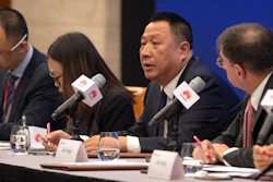Song Liuping, chief legal officer of Huawei, speaks during a press conference at Huawei's campus in Shenzhen, Dec. 5, 2019.