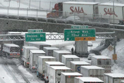 In this Jan. 11, 2017, file photo, early morning traffic at a standstill on Interstate 5 in Portland, Ore.