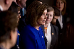 House Speaker Nancy Pelosi speaks at a news conference to discuss the USMCA trade agreement, Dec. 10, 2019, on Capitol Hill.