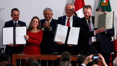 Signing ceremony for an update to the North American Free Trade Agreement, Mexico City, Dec. 10. 2019.