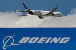 In this June 17, 2019, file photo, an Airbus A 350-1000 performs a demonstration flight at the Paris Air Show.