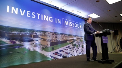 General Motors President Mark Reuss speaks Dec. 13, 2019, at the Wentzville Assembly and Stamping plant in Wentzville, Mo.