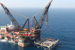 This Jan. 31, 2019, file photo, shows an oil platform in the Leviathan natural gas field in the Mediterranean Sea off the Israeli coast.