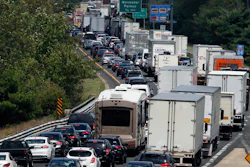 In this Aug. 12, 2016, file photo, traffic crawls eastbound on Interstate 84 in Sturbridge, Mass.