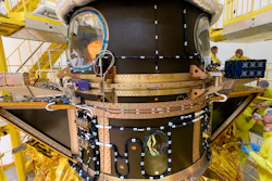 In this Dec. 11, 2019, photo, the Cheops satellite is placed on the Soyuz Fregat launch vehicle.