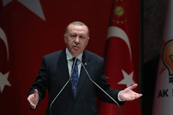 Turkish President Recep Tayyip Erdogan addresses the members of his ruling party, in Ankara, Dec. 26, 2019.