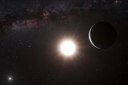 Artist’s rendering of a planet astronomers have found in Alpha Centauri, a star system that is the Sun’s closest neighbor.