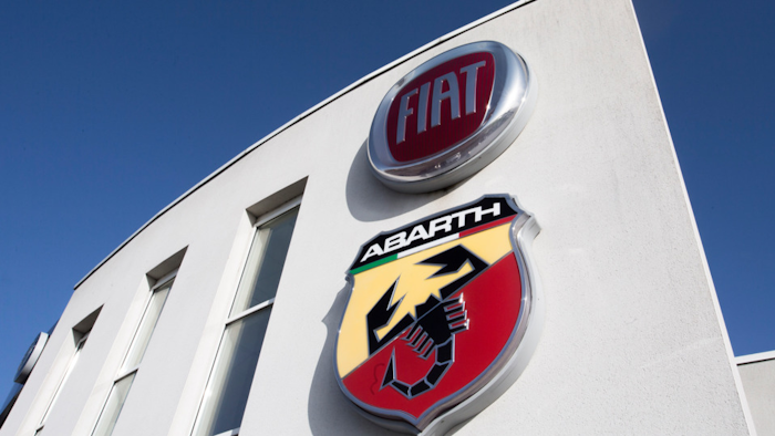 Fiat logo in Villeneuve d'Ascq, France, Nov. 2, 2019.
