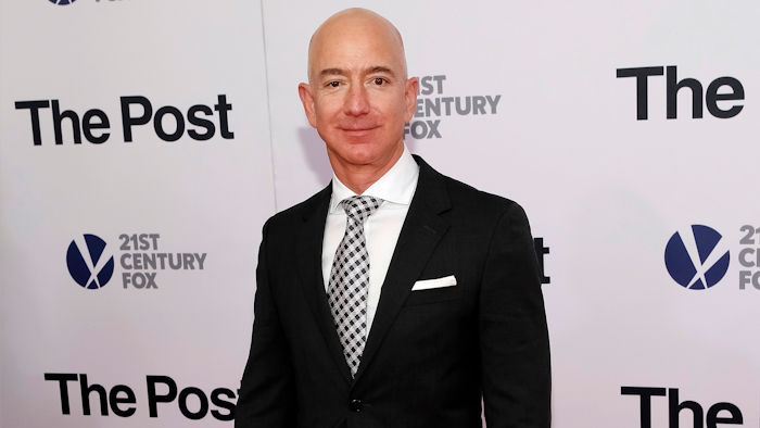 In this Dec. 14, 2017, file photo, Jeff Bezos attends the premiere of 'The Post' at The Newseum in Washington.