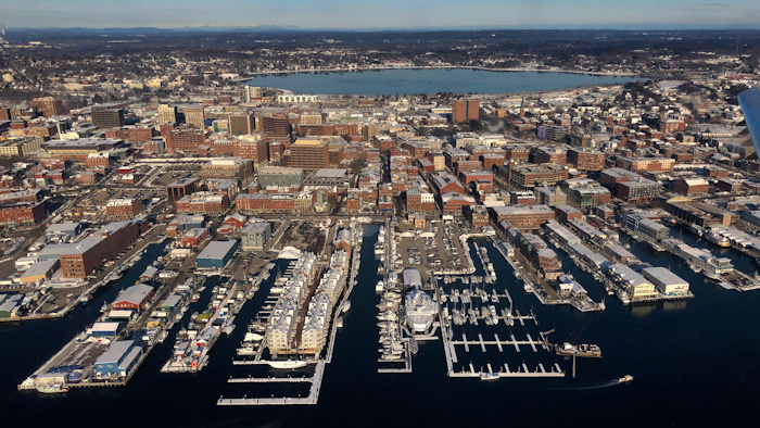 The waterfront in Portland, Maine, Jan. 22, 2020.