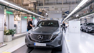 The Mercedes-Benz EQC produced at the automaker’s Bremen plant.