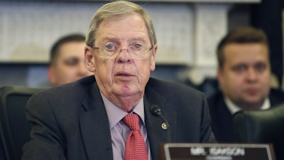In this Sept. 26, 2018 file photo, Sen. Johnny Isakson, R-Ga., speaks during a hearing of the Senate Committee on Veterans' Affairs on Capitol Hill.