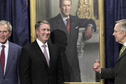 Former Senate Majority Leader Bill Frist, R-Tenn., is honored at the unveiling of his portrait at a ceremony in Old Senate Chamber of the Capitol in Washington, March 2, 2011.
