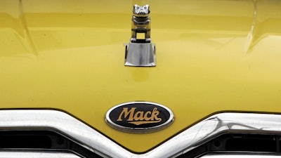 The hood of a Mack truck at an engine factory owned by Volvo AB, March 23, 2006, in Hagerstown, Md.