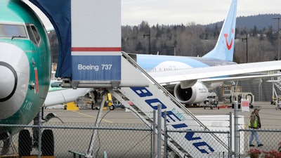 Boeing 737 Max 8 airplane at Boeing Co.'s Renton Assembly Plant in Renton, Wash., March 11, 2019.